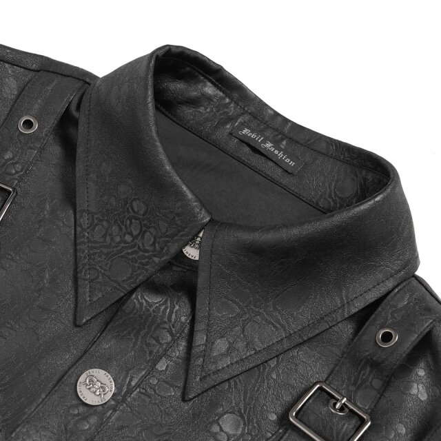 Punkiges Langarm-Hemd Black Ties Burn mit Ketten 3XL