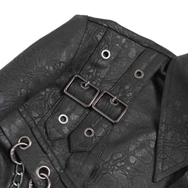 Punkiges Langarm-Hemd Black Ties Burn mit Ketten 3XL