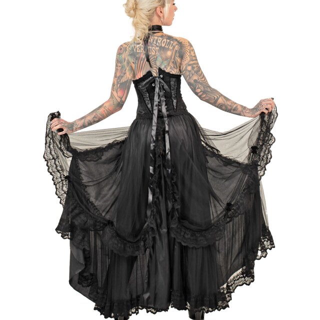 Ankle-length O skirt ‘Château Roissy’ in black or red and black  plain black