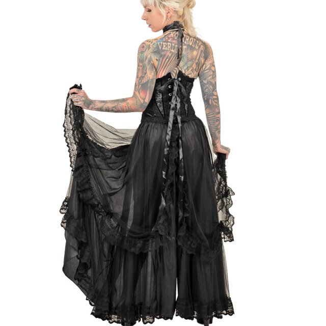 Ankle-length O skirt ‘Château Roissy’ in black or red and black  plain black