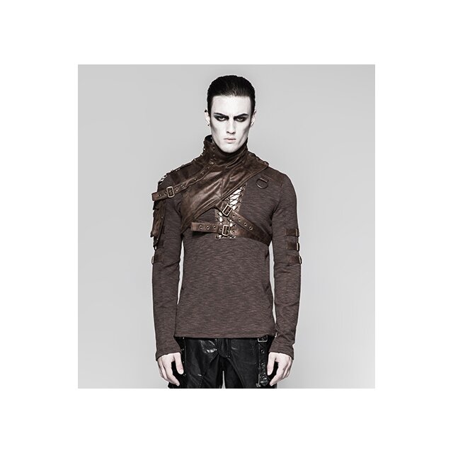 Gothic / LARP / Middle Ages collar Falcon with upper arm pocket - colour: brown