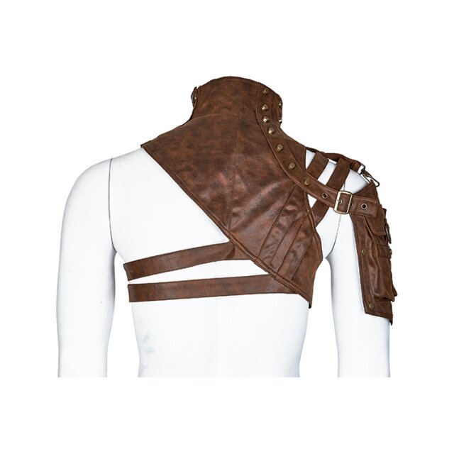 Gothic / LARP / Middle Ages collar Falcon with upper arm pocket - colour: brown