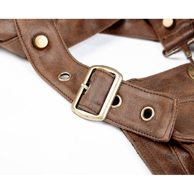 Gothic / LARP / Middle Ages collar Falcon with upper arm pocket - colour: brown