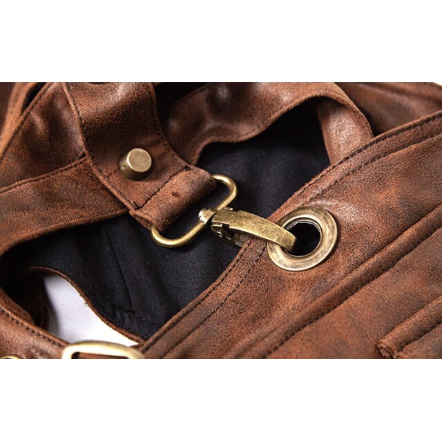 Gothic / LARP / Middle Ages collar Falcon with upper arm pocket - colour: brown