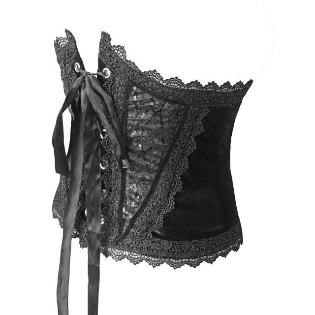 Corset ‘Tears of O’ with velvet and sequins