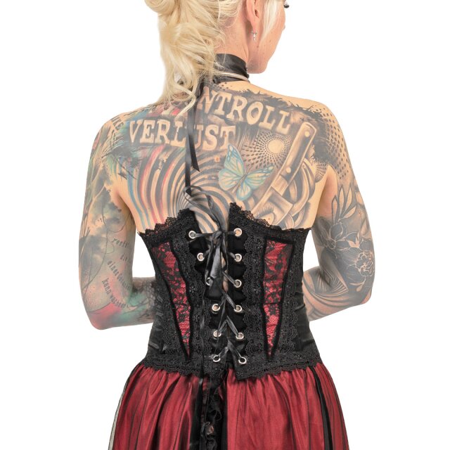 Corset ‘Château Roissy’ in black or red and black