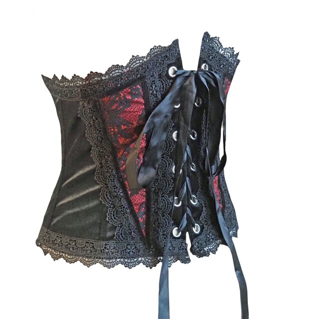 Corset ‘Château Roissy’ in black or red and black