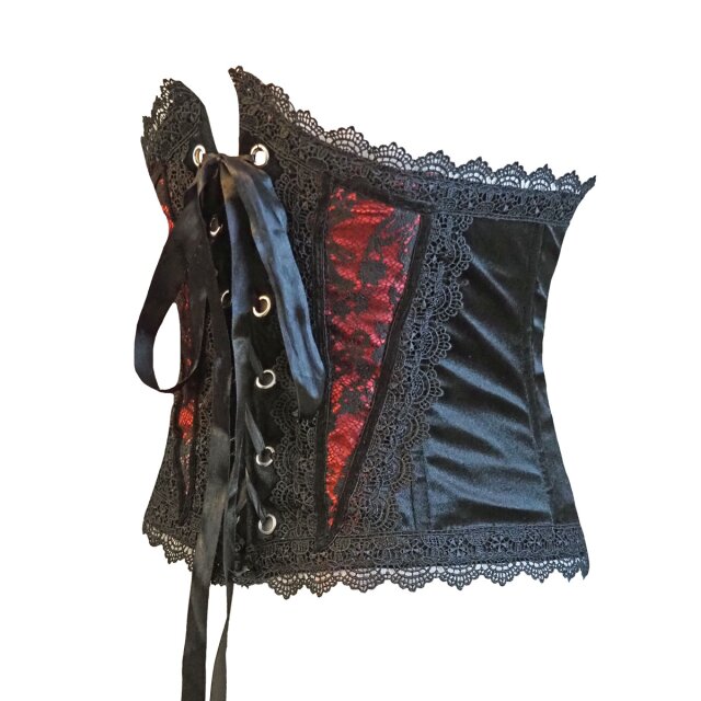 Corset ‘Château Roissy’ in black or red and black