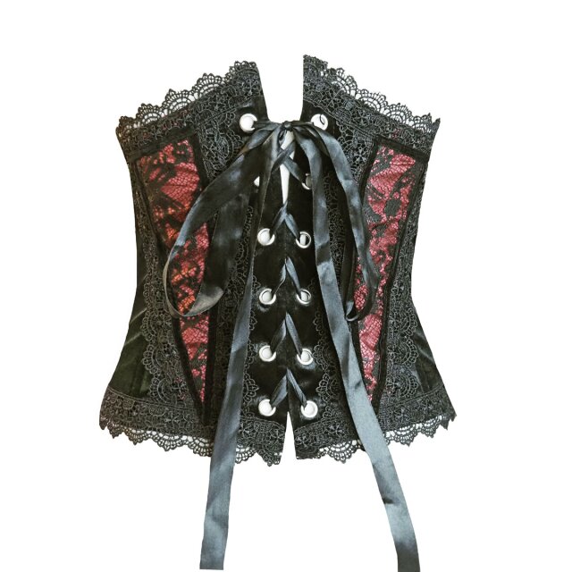 Corset ‘Château Roissy’ in black or red and black