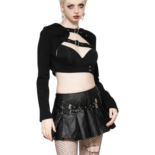 Ultra-short pleated mini skirt Cute but Cruel made of faux leather