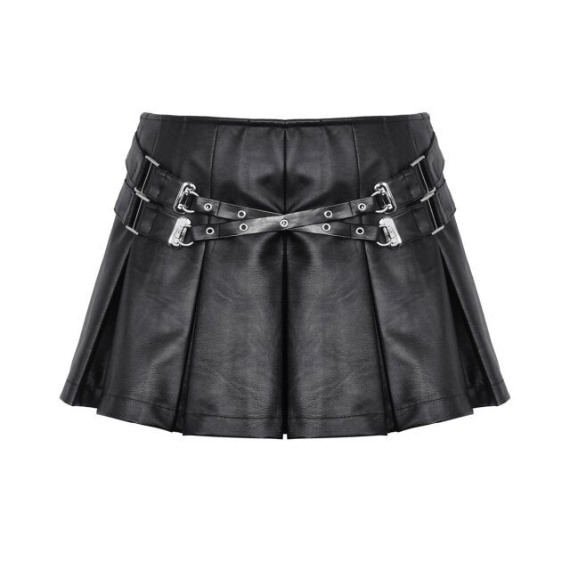Ultra-short pleated mini skirt Cute but Cruel made of faux leather