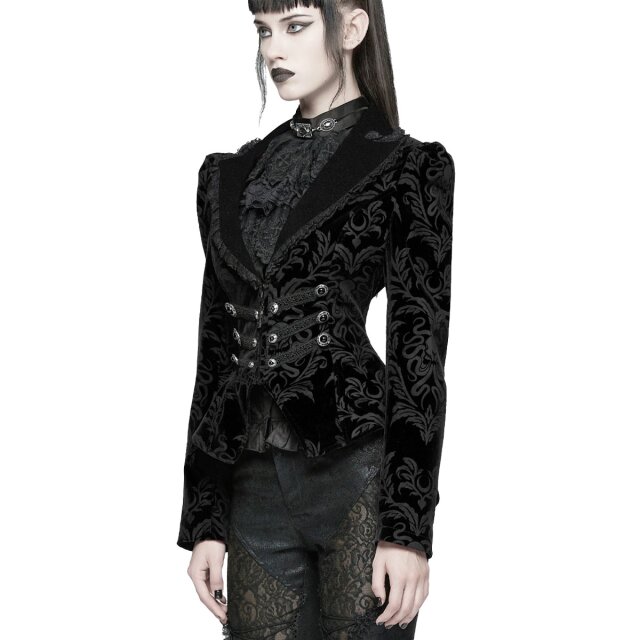 Punk Rave Samtjacke Ebon Steed im Reiterstil M