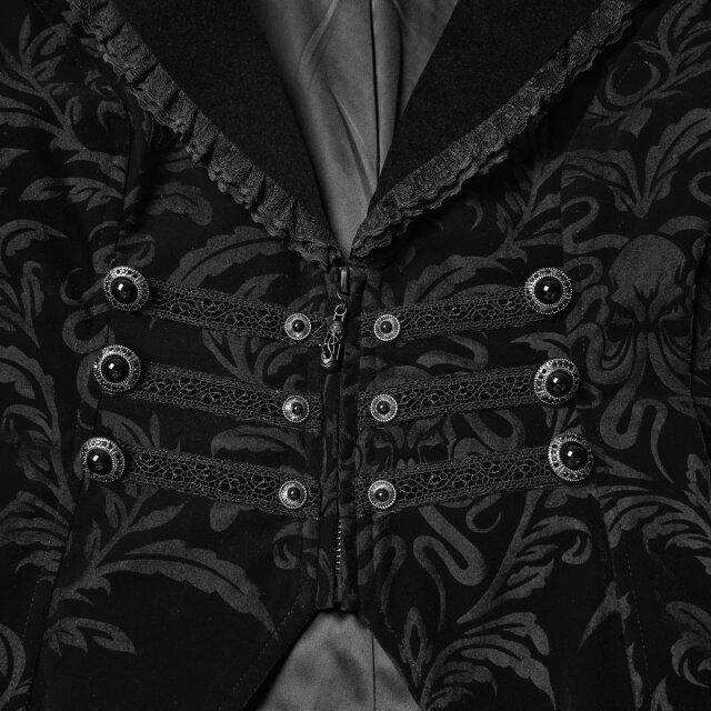 Punk Rave Samtjacke Ebon Steed im Reiterstil M