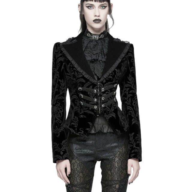 Punk Rave Samtjacke Ebon Steed im Reiterstil S