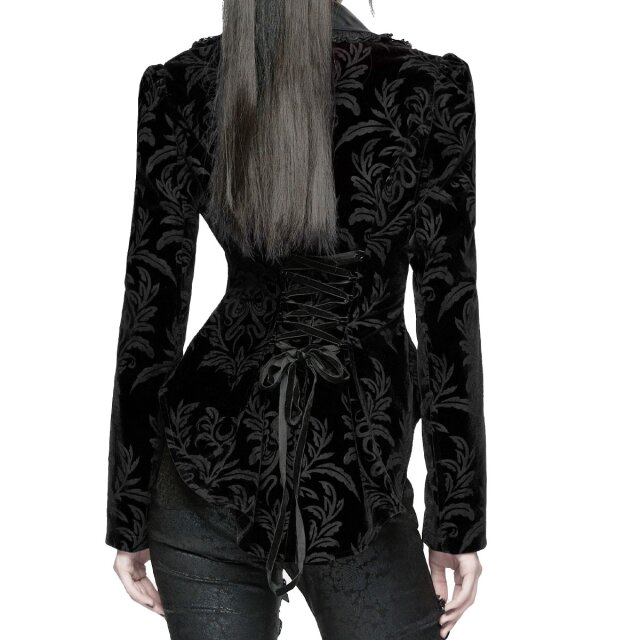 Punk Rave Samtjacke Ebon Steed im Reiterstil S