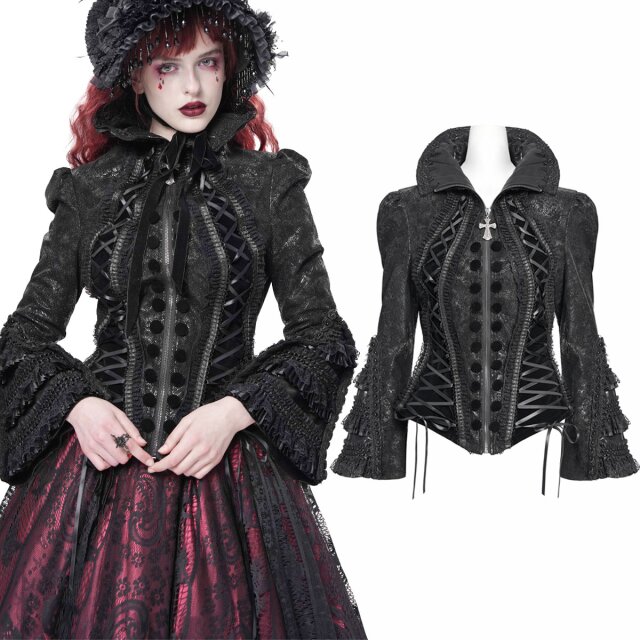 Opulente Victorian-Goth Jacke (CT266) aus schimmernder...