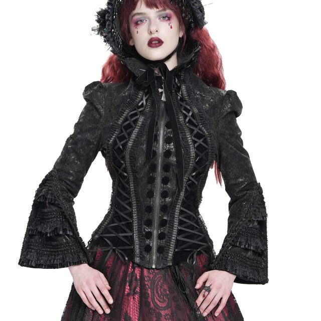 Opulente Victorian-Goth Damenjacke Tudors Legacy XL