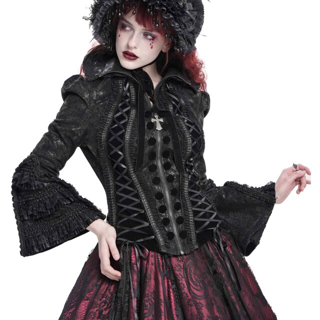 Opulente Victorian-Goth Damenjacke Tudors Legacy XL