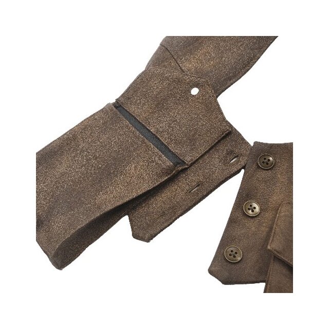 Braune Steampunk Weste Iron & Amber aus Kunstleder