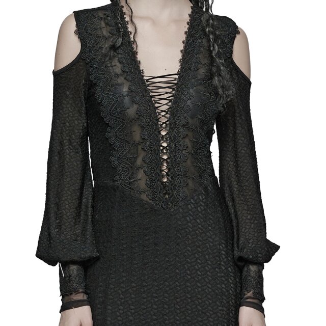 Langes Punk Rave Kleid Where Moonlight Fades XS-S