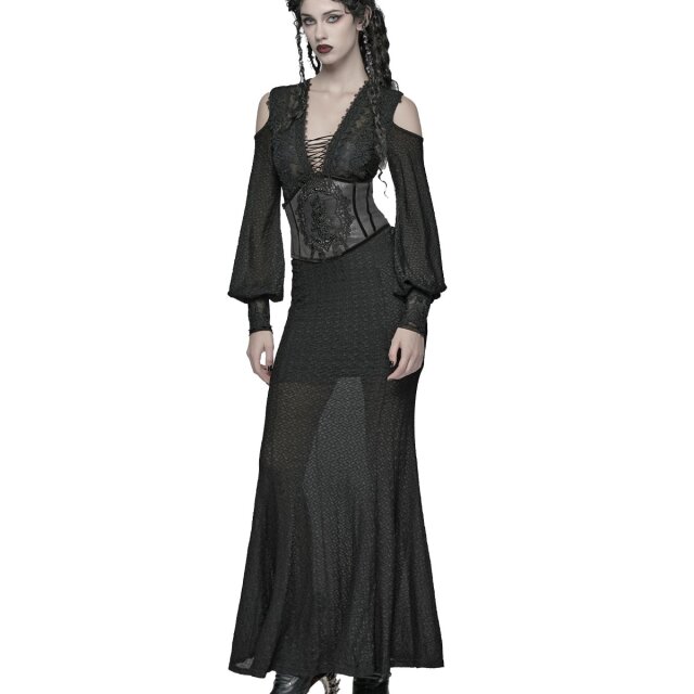 Langes Punk Rave Kleid Where Moonlight Fades XS-S