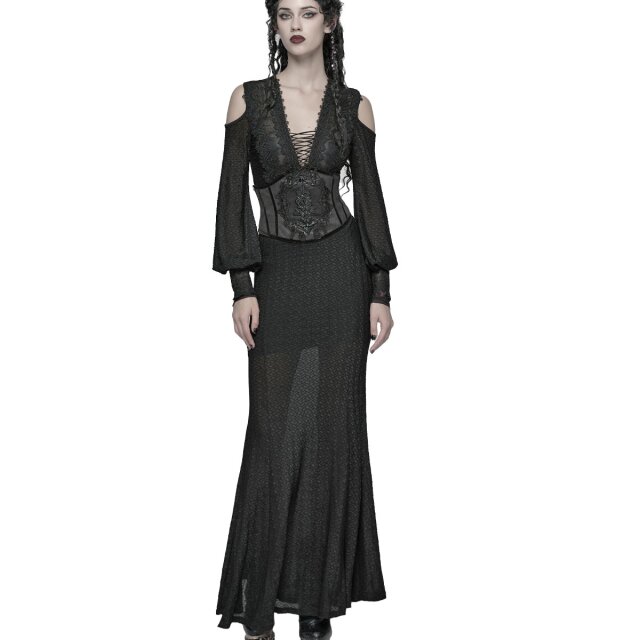 Langes Punk Rave Kleid Where Moonlight Fades XS-S