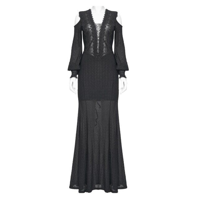 Langes Punk Rave Kleid Where Moonlight Fades XS-S