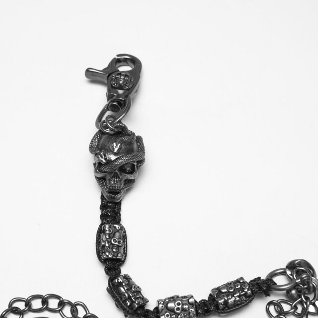 Punk Rave Geldbeutel-Kette Death Row Chain mit Totenköpfen