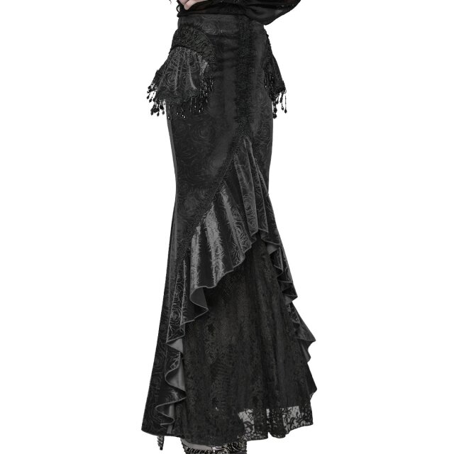 Long Punk Rave Mermaid Skirt Pearl of the Dark Ocean