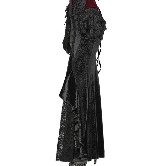 Long Punk Rave Mermaid Skirt Pearl of the Dark Ocean