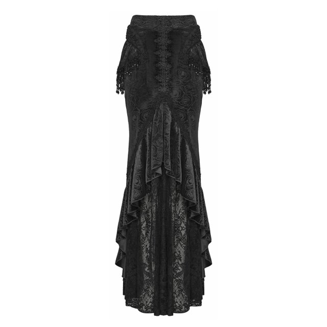 Long Punk Rave Mermaid Skirt Pearl of the Dark Ocean