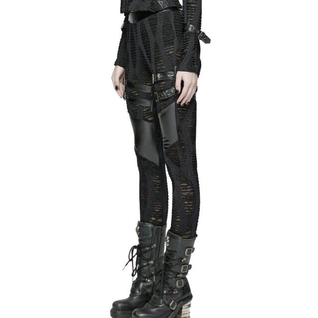 Punk Rave Post-Apocalypse Shredded Leggings Wasteland Slash