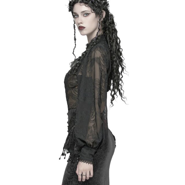 Semi-transparente Punk Rave Gothic-Bluse Midnight Memory 4XL