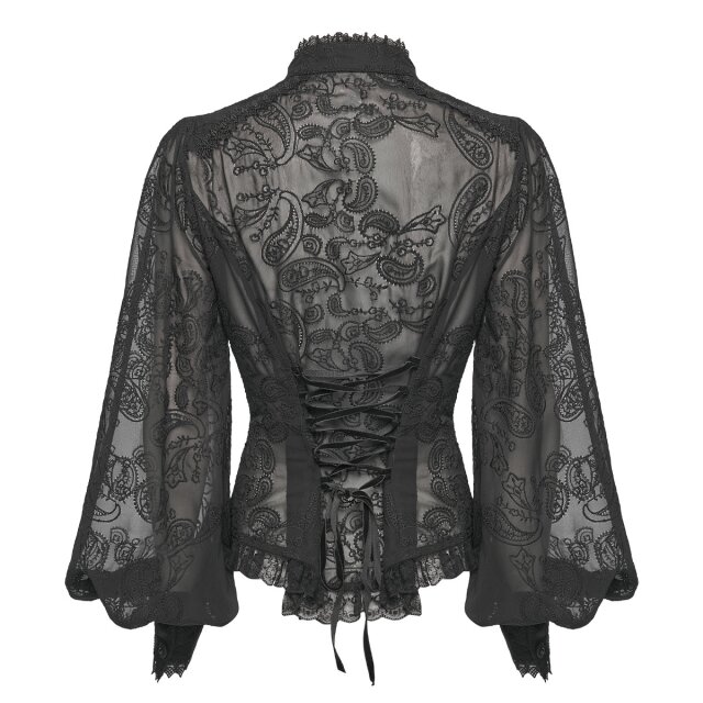 Semi-transparente Punk Rave Gothic-Bluse Midnight Memory 4XL