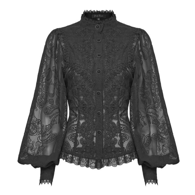 Semi-transparente Punk Rave Gothic-Bluse Midnight Memory 4XL