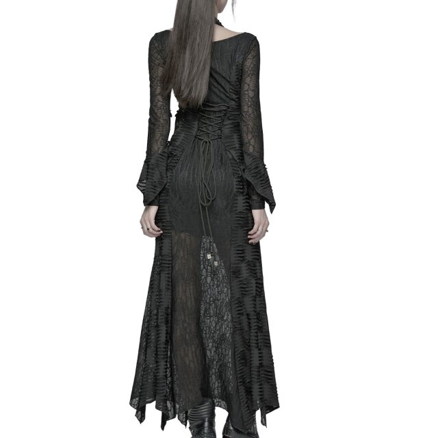Punk Rave Post-Apocalypse Maxi Dress Ragstorm Siren with Halterneck