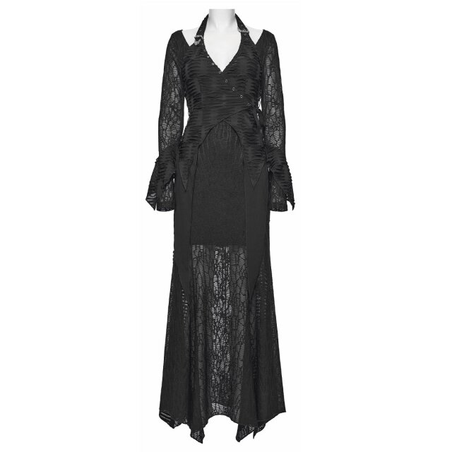 Punk Rave Post-Apocalypse Maxi Dress Ragstorm Siren with Halterneck