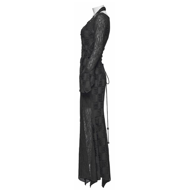 Punk Rave Postapokalypse Maxi-Kleid Ragstorm Siren mit Neckholder M-L