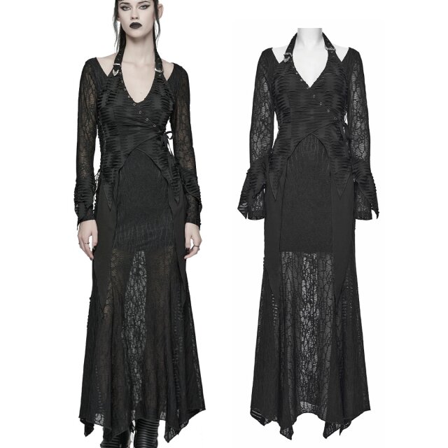 Figurbetontes Postapokalypse-Maxikleid (WQ-919BK) aus...