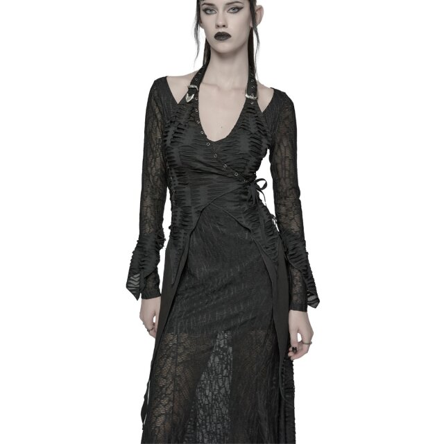 Punk Rave Post-Apocalypse Maxi Dress Ragstorm Siren with Halterneck