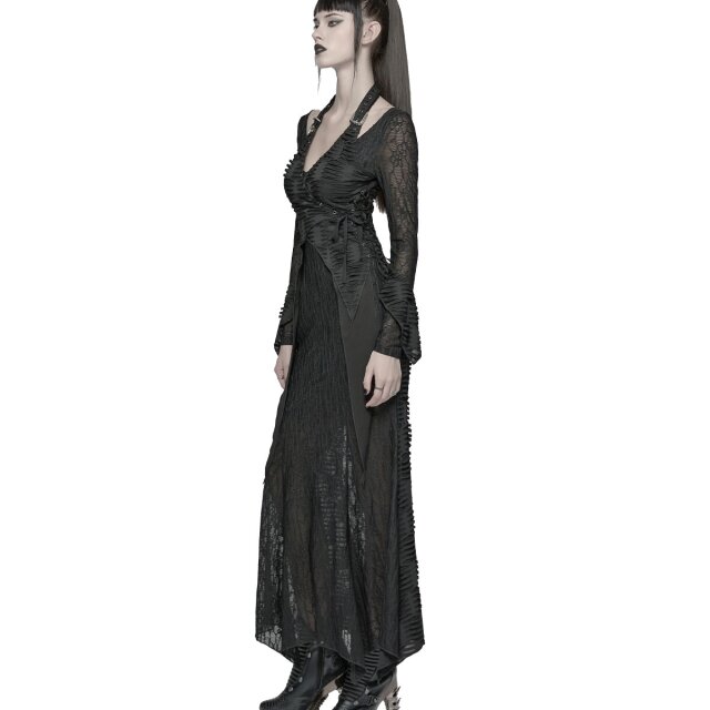 Punk Rave Post-Apocalypse Maxi Dress Ragstorm Siren with Halterneck