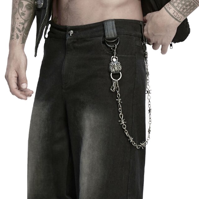 Punk Rave Stacheldraht Geldbeutel-/Schlüsselkette Steel Spider Chain