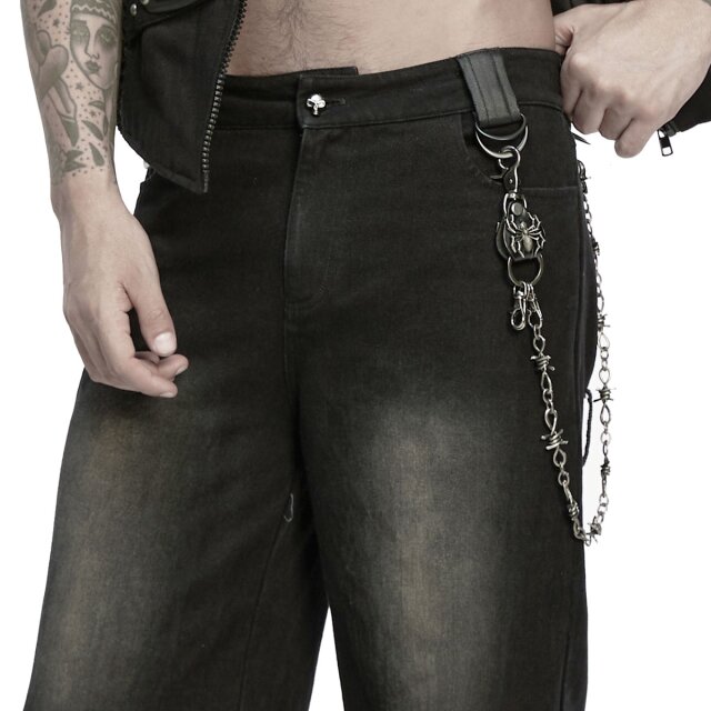 Punk Rave Stacheldraht Geldbeutel-/Schlüsselkette Steel Spider Chain