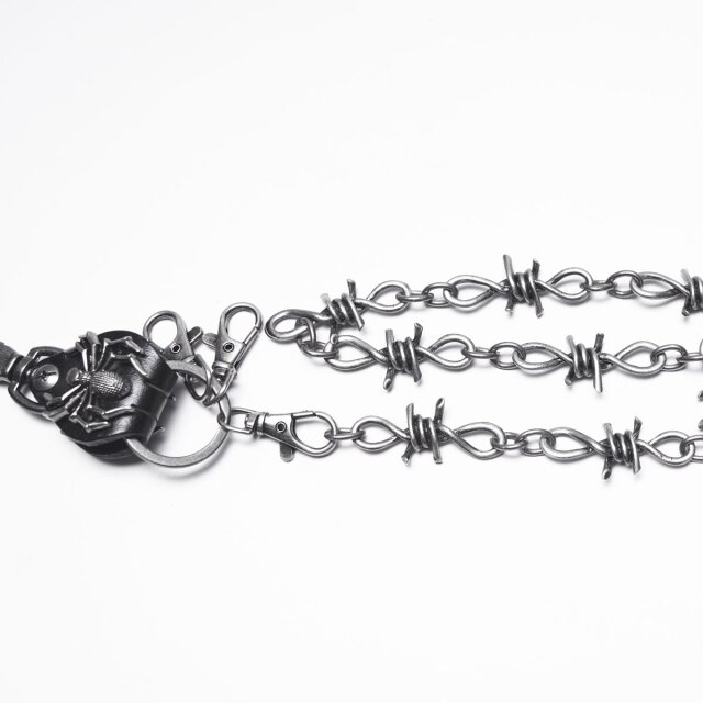 Punk Rave Stacheldraht Geldbeutel-/Schlüsselkette Steel Spider Chain