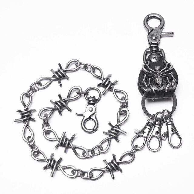 Punk Rave Stacheldraht Geldbeutel-/Schlüsselkette Steel Spider Chain