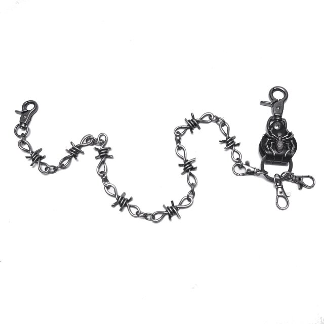 Punk Rave Stacheldraht Geldbeutel-/Schlüsselkette Steel Spider Chain