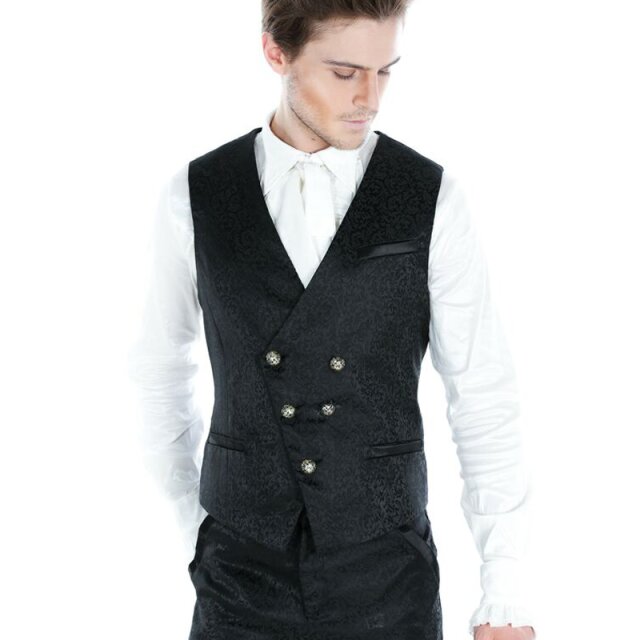 Elegante Victorian Goth Weste Echo of Evening XXL