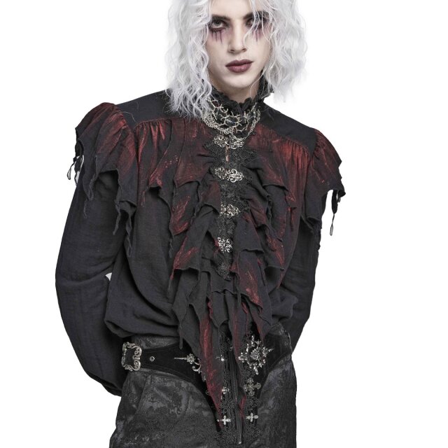 Black Devil Fashion Ruffle Shirt Bloodwoven Shadows