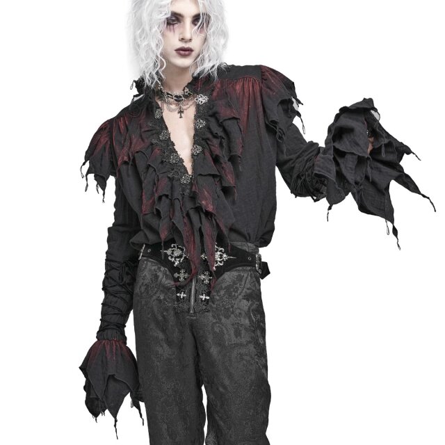 Black Devil Fashion Ruffle Shirt Bloodwoven Shadows