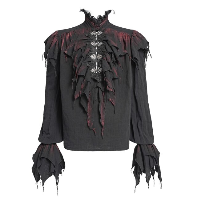 Black Devil Fashion Ruffle Shirt Bloodwoven Shadows